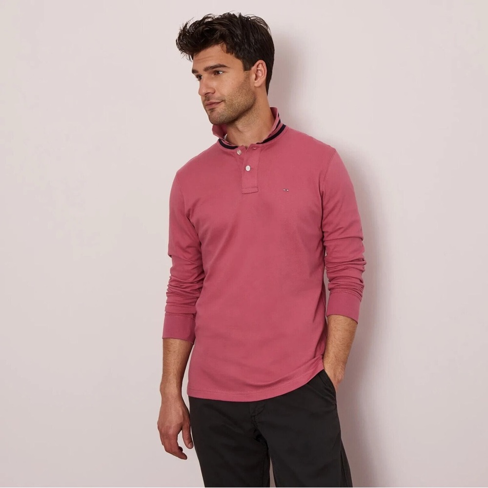 Pink Long Sleeved Polo Tee